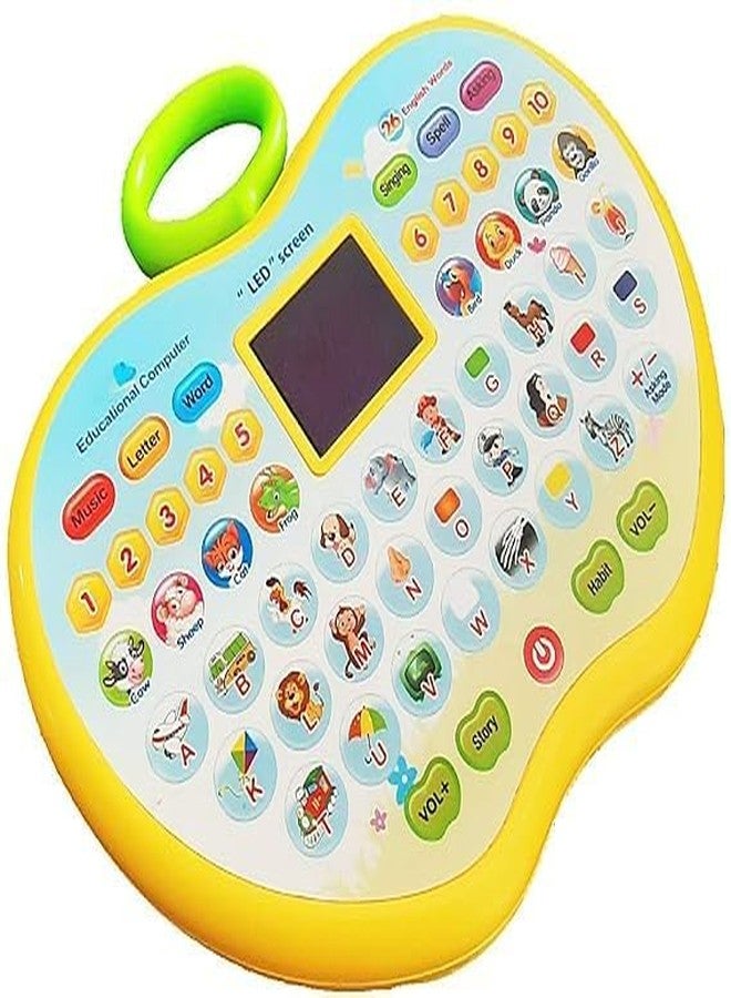 MKY Educational Mini Computer Toy for Kids- Apple Shape LED Display and Fun Music- Learning Alphabets, Numbers, Words, Animal and Story for Kids - Colour as per Stock - Image 3